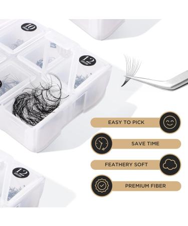LASHVIEW 1000 Premade Volume Eyelash Extensions - 10D D Curl Mixed Tray Handmade Thin Base 9-16mm 1000 Fans | Shop Internationally - Buy Online on SooperMarket.com