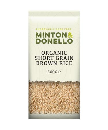 Minton & Donello - Organic Short Grain Brown Rice Nutty Flavor Ideal for Cooking 6 x 500g