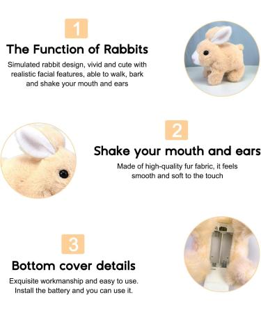 Woeau Rabbit Toy for Kids - Interactive Plush Bunny with Carrot, Sounds & Movements (Brown) - Buy Online on SooperMarket.com