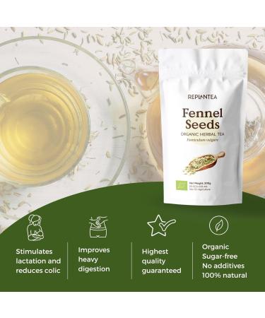 Fennel Seeds Organic 200g (100 Cups) | Organic Fennel Tea Herbal Tea and Digestive Tea REPLANTEA - Buy Online on SooperMarket.com