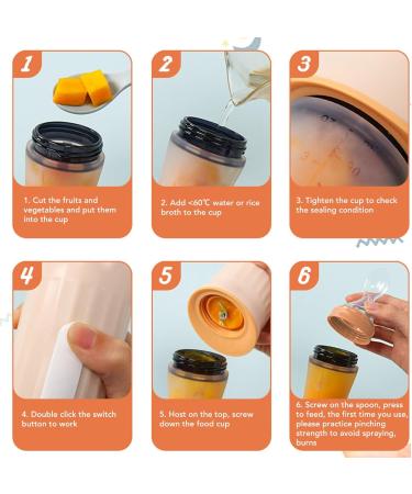 Portable Baby Food Processor Baby Food Maker Puree Blender Feeder Speedy Chopping for Puree Diced Fruit Vegetables Meat Sauce Garlic Smoothie Juicer for Baby Travel Fitness Drink Shakes - Buy Online on SooperMarket.com