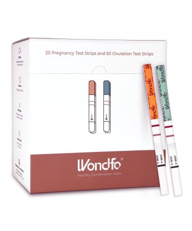 Wondfo 50 Ovulation and 20 Pregnancy Test Strips Kit - Highly Sensitive and Fast at Home Self-Checking Fertility Predictor Kit Pack of 70 50lh+20hcg