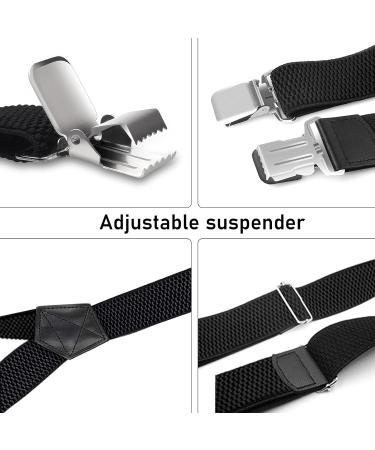 Peoyoye Adjustable 4cm Braces for Men & Women | Durable Elastic with Strong Metal Clips - Black 3 Clips - Buy Online on SooperMarket.com