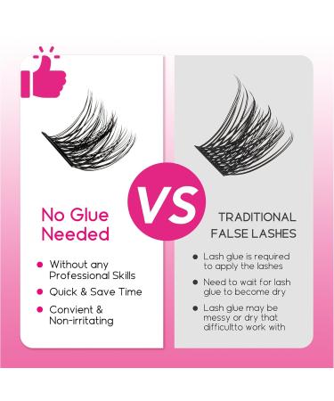 Self Adhesive Lash Extension Kit - DIY Eyelash Clusters 72 Wispy Individual Lashes No Glue Needed (10-16mm) - Z4-D & Z3 Mix - Buy Online on SooperMarket.com