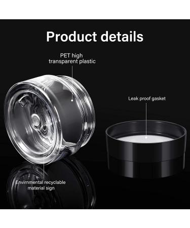 4-Piece 1oz Clear Wide-Mouth Plastic Jars with Leak-Proof Lids - Travel Storage for Beauty Products, Face Creams, Oils, Salves, DIY Slime - Black - Buy Online on SooperMarket.com