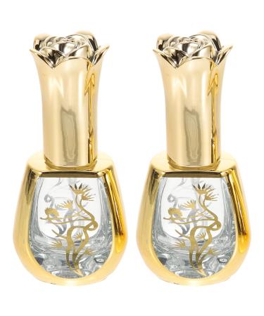 FRCOLOR Perfume Bottles Empty Vintage Rose Glass Perfume Spray Bottle Refillable Fragrance Bottle Essential Oil Bottles Perfume Vial Jar for Travel Party 2pcs