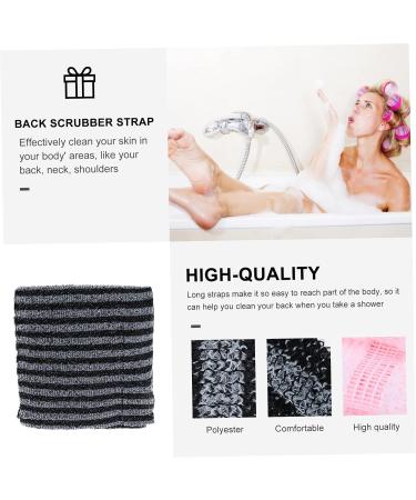 Silicone Body Brush Bath Towel Set - 2Pcs Pull Back Strip Scrubber for Adults | 100x25cm - Buy Online on SooperMarket.com
