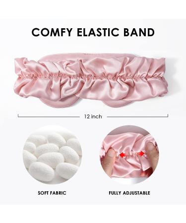 FRESHME 100% Blockout Mulberry Silk Sleep Mask - Soft Luxury Eye Shade for Sleeping, Travel, Yoga - Elastic Eye Blinder Blindfold - Buy Online on SooperMarket.com
