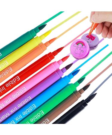 Calakono Baking Writing Pens Supplies Rainbow Dust Edible Markers Set Double-head Edible Markers 10-color Edible Pens with Edible and Safe Materials for Baking Decorating Pastries - Buy Online on SooperMarket.com