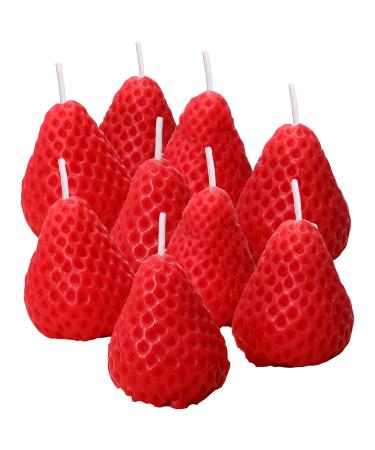 Generic Strawberry Candles 9 Pieces Gift Box Perfumed & Handmade Candle for Decoration Romantic Scented Candle RXCW9 Red