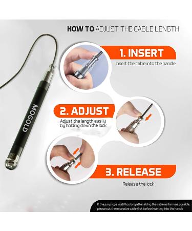 Mogold Adjustable Jump Rope for Fitness - 360 Turn Durable Silicone Metal Handle 2 Cords - Perfect for Boxing & MMA - Buy Online on SooperMarket.com