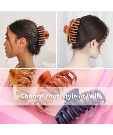 12 PCS Big Hair Claw Clips - Trendy Colors Matte Finish Non-slip Strong Hold Hair Clips for Women and Girls - Ideal for Thin or Thick Hair - Fashion Hair Accessories 4.3 inch - Buy Online on SooperMarket.com