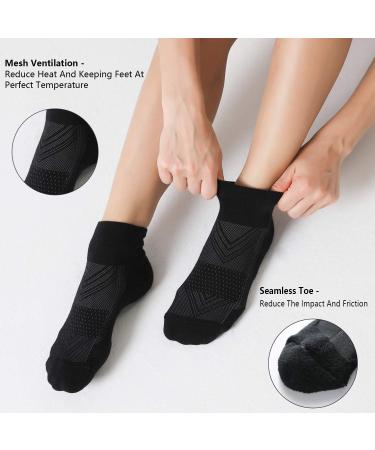 CelerSport Men's Ankle Socks 6 Pack - Cushioned Sport Athletic Running Socks, Black (Size 9-12) - Buy Online on SooperMarket.com