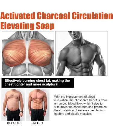 Gynecomastia Reduction Soap 2 Pieces Charcoal Gynecomastia Reduction Bars Masculine Breasts Weight Loss Tightens Body Muscles Circulation-Enhancing Charcoal Soap for Men - Buy Online on SooperMarket.com