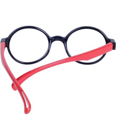 Kids Glasses Clear Lens Blocking Blue Light Flexible Rubber Frame + Strap + Case Red - Buy Online on SooperMarket.com