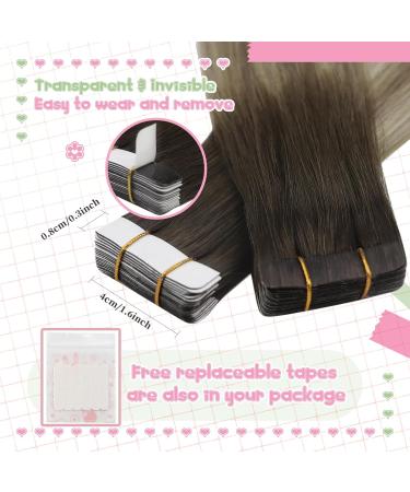 Youngsee Tape in Hair Extensions - Real Balayage 45cm | Invisible Tape Remy Real Hair 50g 20pcs - #3/8/22 for Seamless Volume & Length - Buy Online on SooperMarket.com