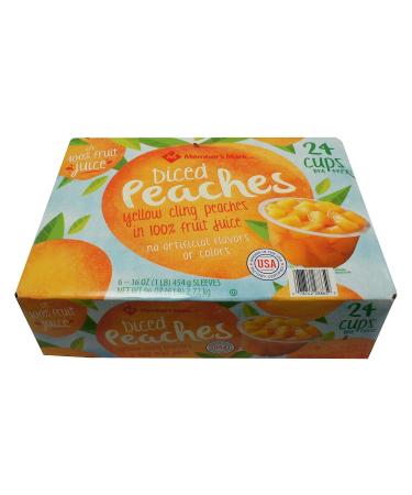 Member's Mark organic diced peaches in 100% juice (12 count, 4 ounces)