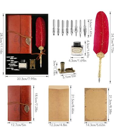 Victse Vintage Calligraphy Pencils & Retro Seal Dip Pen Set - 8 Replacement Tips & 5 Red Envelopes for Perfect Writing - Buy Online on SooperMarket.com
