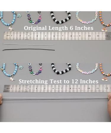 Stretchy String for Bracelets - 1mm Elastic Cord for Jewelry Making - 4 Rolls (2 Black and 2 White) - Buy Online on SooperMarket.com