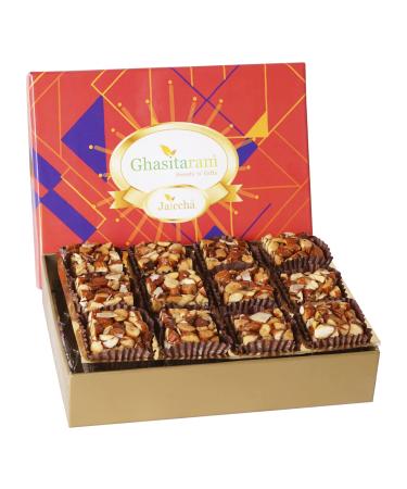 Ghasitaram Gifts Jaiccha Sugarfree Almond Delight in Premium Box 12 pcs |Diwali Gifts Holi Rakhi Valentine Christmas Birthday Anniversary Gift for Her Him Mothers Day Fathers Day|