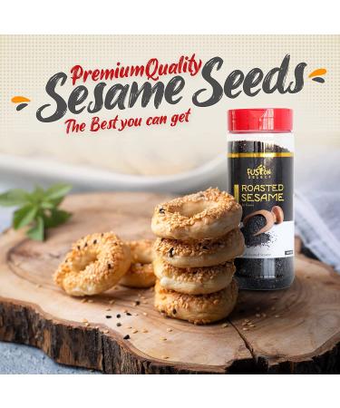 Fusion Select Roasted Black Sesame Seeds - Crispy Nutty Taste for Asian & Mediterranean Cuisine - Salad, Soup, Noodle & Sushi Topping - Buy Online on SooperMarket.com