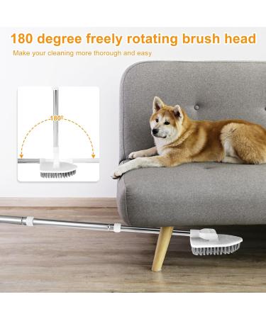 Keyohome Scrub Cleaning Brush with Telescopic Handle 180 Rotatable Tub Tile Scrubber Brush Detachable Shower Cleaner Brush 3 Kinds Brush Heads Stiff Bristle Scrub Sponge Microfibre Pad - Buy Online on SooperMarket.com