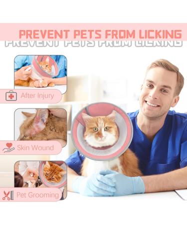 Supet Breathable Adjustable Cat Cone Collar - Water Resistant & Soft Recovery E-Collar for Cats - Pink (Neck Girth 14-24CM) - Buy Online on SooperMarket.com