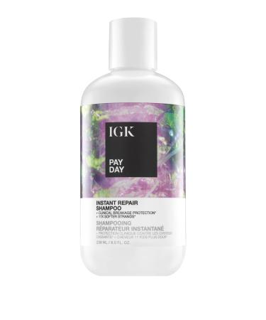 IGK PAY DAY Instant Repair Shampoo | Bond-Building + Damage Repair | Vegan + Cruelty Free | 8 Fl Oz (Pack of 1)
