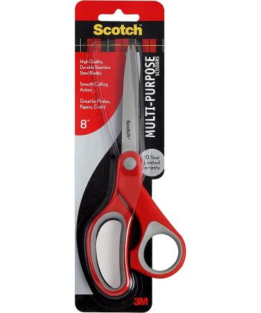 Scotch 8 Inch Multi-Purpose Scissors  Great for Everyday Use (1428) Red/Grey - Buy Online on SooperMarket.com