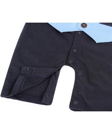 AmzBarley Baby Boys Gentleman's Tuxedo Romper Suit Blue | Long/Short Sleeve Dress Shirt Pants Vest Bowtie | Birthday Party Outfit | 3-6 Months - Buy Online on SooperMarket.com