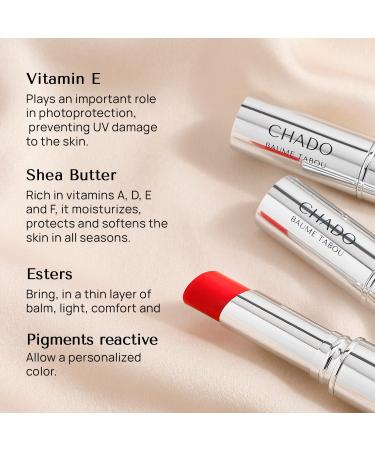 CHADO Cosmetics Baume Tabou Tinted Lip Balm - Red | Hydrating & Long-lasting | International Shipping - Buy Online on SooperMarket.com