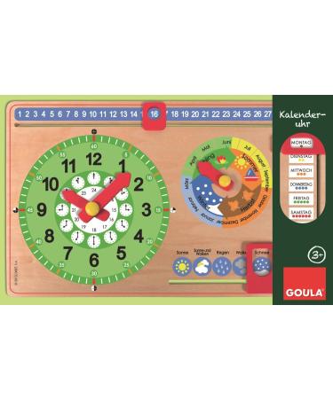 Buy GOULA Calendar Clock Small Format - International Shipping Available | Perfect for Kids' Learning - Buy Online on SooperMarket.com