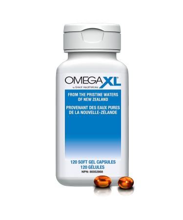 OmegaXL Joint Support Supplement - Natural Muscle Support Green Lipped Mussel Oil Soft Gel Pills Drug-Free 120 Count 120 count (Pack of 1)
