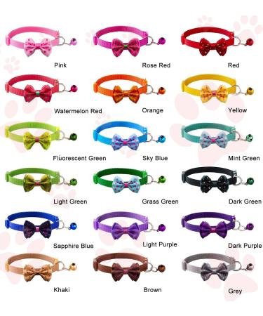 Flymind Puppy Collars - Adjustable Whelping ID Collars for Cat Dog Kitten - Soft Nylon with Safety Buckle and Polka Dot Bow - Buy Online on SooperMarket.com