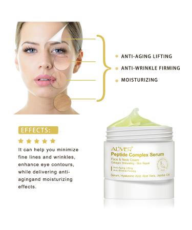 Peptide Complex Cream for Anti-Wrinkle & Firming | Natural Hydrating Moisturizer with Collagen Boost | Face & Neck Cream with Hyaluronic Acid & Aloe Vera - All Skin Types - Buy Online on SooperMarket.com