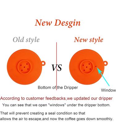 Collapsible Silicone Pour Over Coffee Dripper | Reusable Cone Filter Holder for Travel & Camping | Paperless Coffee Maker with Carabineer | Orange - Buy Online on SooperMarket.com