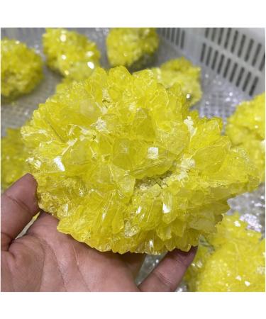 Natural Crystal Rough Crystals 1pc Natural Rough Stone Crystal Cluster Raw Rough Yellow Bulk Native Sulfur Solid Rock Sulfur for Home Decoration 10-12CM - Buy Online on SooperMarket.com