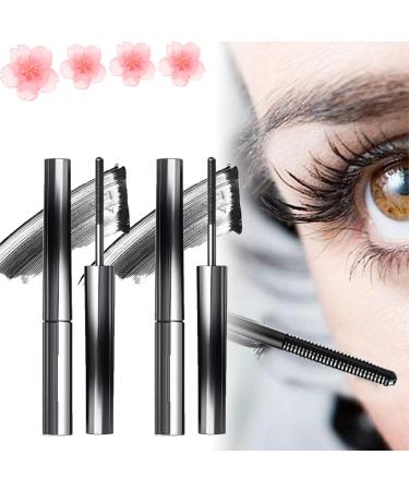 Olivia Blaire Iron Wand Mascara Vervaci Iron Rod Mascara Nour Iron Wand Mascara Waterproof Metal Rod Metal Wand Mascara Bristle Less Metal Mascara Curling Eyelash Metal Mascara (2*Black)