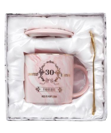 Bokalaka Gift for 30th birthday woman 30th birthday women 12oz pink coffee cup 30th birthday gift for women for girlfriend/mother/sister/colleague with gift box