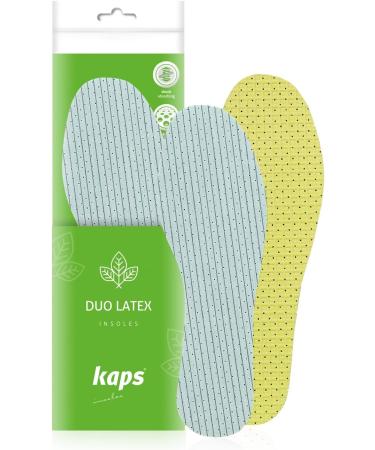 Kaps Double Latex Foam Layer Shoe Insoles - Size 39 EUR / 6 UK - Unisex Inserts for Odour Neutralization - Multicolour - Buy Online on SooperMarket.com
