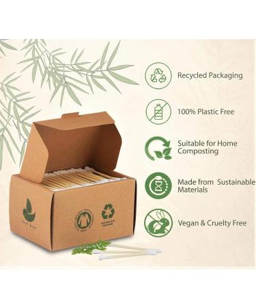 Bamboo Cotton Buds | GOTS Certified Biodegradable | Eco-Friendly & Plastic-Free | Vegan | 300 Buds | Makeup & Ear Cleaning - Buy Online on SooperMarket.com