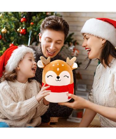 20cm Christmas Reindeer Plush Pillow - 3D Cute Stuffed Toy for Kids | Soft Holiday Gift and Home Decor - Buy Online on SooperMarket.com