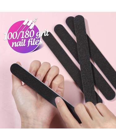 Gel Nail Polish Removal Kit: 20 Plastic Nail Clips, 550 Cotton Pads, 120ml Dispenser Bottle, 7 Nail File Grits, 2 Nail Brushes, 2 Cuticle Pushers - Buy Online on SooperMarket.com