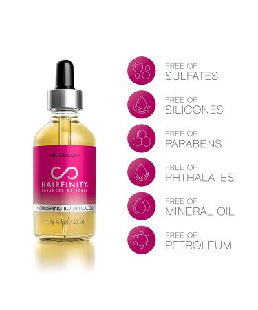 Hairfinity Botanical Hair Oil for Dry Damaged Hair - Jojoba, Olive, Sweet Almond Oils - Growth Treatment - Silicone & Sulfate Free - 1.76 oz - Buy Online on SooperMarket.com