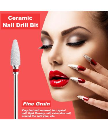 Fantexy 3/32 Ceramic Nail Drill Bit - Remove Acrylic & Hard Gels Safely | White Cone Nail File for Manicure & Pedicure | Fine Cuticle Cleaner - Buy Online on SooperMarket.com