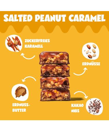 Ahead Vegan Sweets Bar - Salted Peanut Caramel - Keto & Sugar-Free Chocolate - 16x35g - Only 5g Net Carbs - Improved Recipe - Buy Online on SooperMarket.com