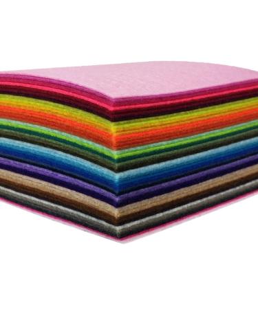 flic-flac 44PCS 4 x 4 inches (10 x10cm) Assorted Color Felt Fabric Sheets Patchwork Sewing DIY Craft 1mm Thick Felt only 44pcs