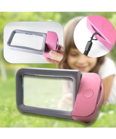 VOCA 3X Large Rectangle Magnifying Glass with Light and 10 LEDs - Pink - Buy Online on SooperMarket.com