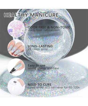 MIZHSE Holographic Gel Nail Polish Set - Galaxy Chameleon Glitter Lacquer for Salon-Worthy Nail Art at Home - Buy Online on SooperMarket.com