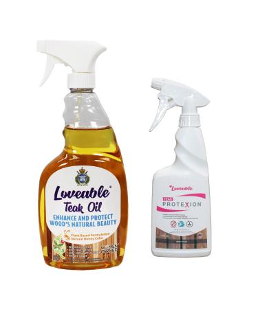 EcoDecors Loveable Teak Oil 24 oz Protective Wood Restorer Teak Sealer 16 oz Teak Oil For Outdoor Furniture Teak Cleaner Teak Stain Teak Oil For Shower Stool